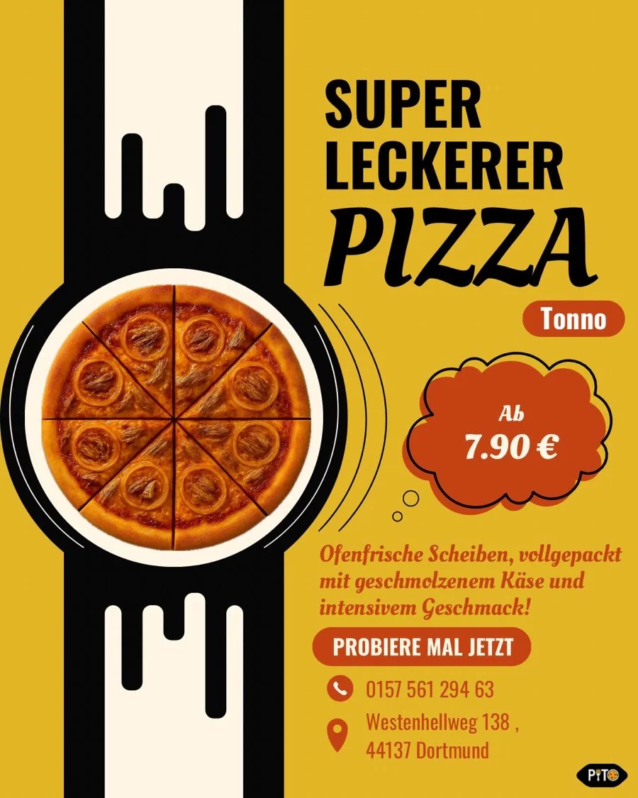 Pito-Aushang: Pizza Tonno ab 7,90 €